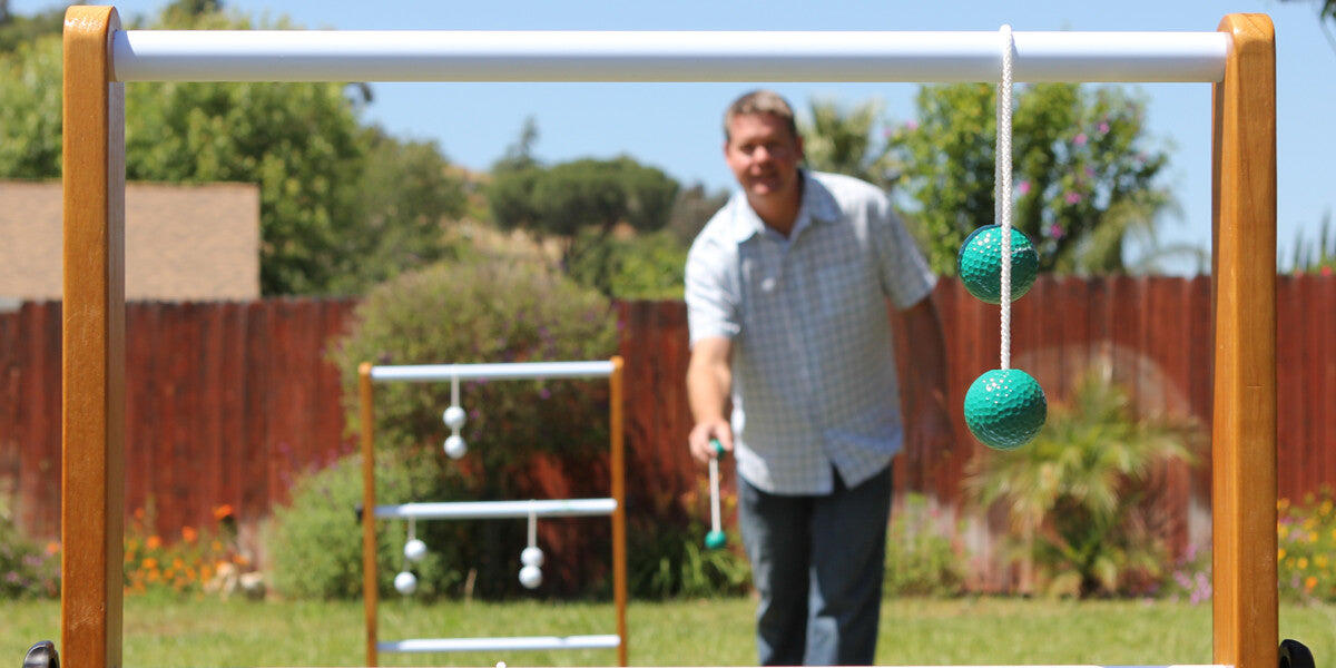 Brent Doud, Inventor of Ladder Golf, playing the game. Brent Doud, Inventor of Ladder Golf, playing the game.